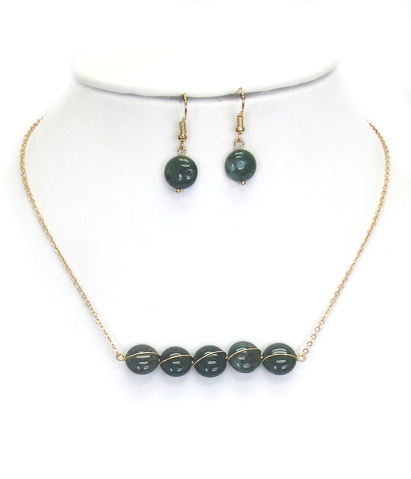 GLASS BALL LINK NECKLACE SET