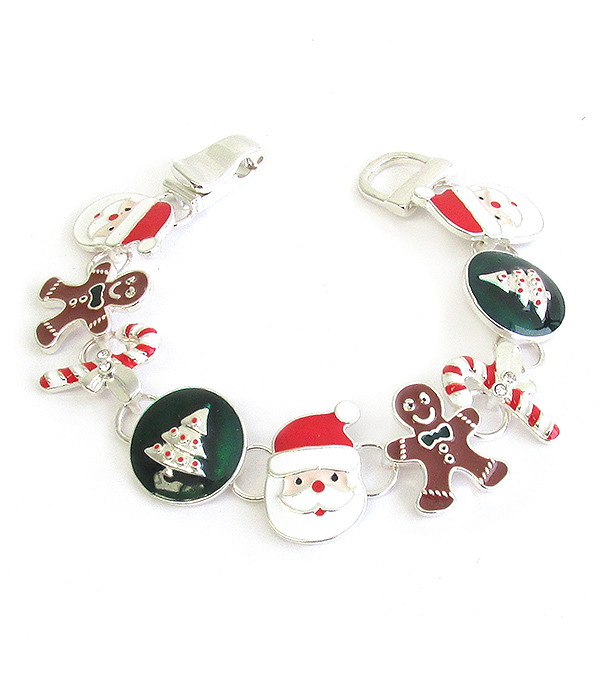 CHRISTMAS THEME EPOXY MAGNETIC BRACELET - GINGER BREAD SANTA