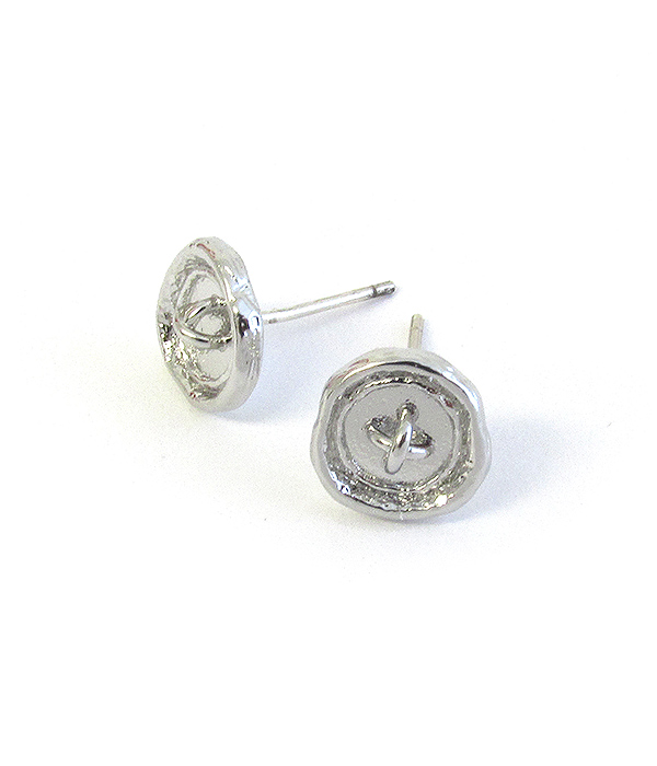 Made in korea whitegold plating luxury style mini earring - button