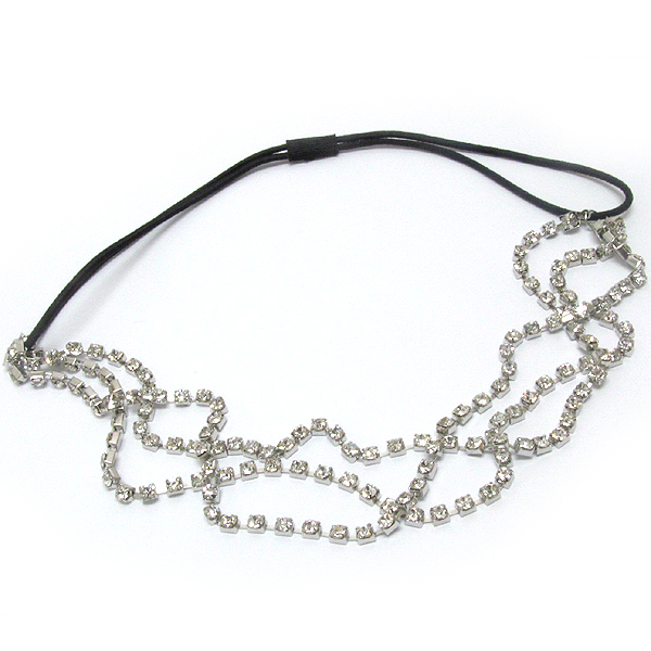 3 layer rhinestone stretch hairband