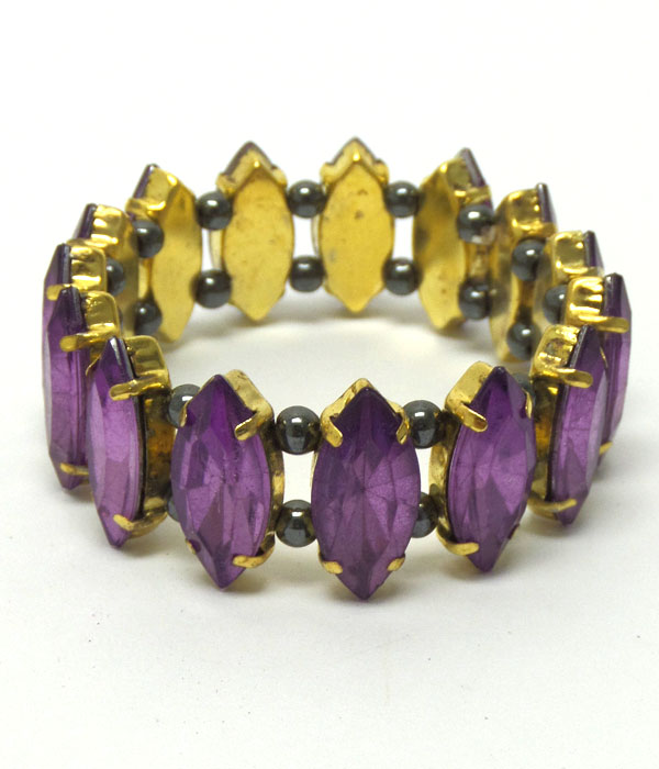 Linked stones and beads bracelet 