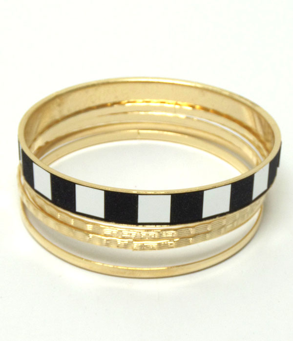 Five piece glitter bangle bracelet set 