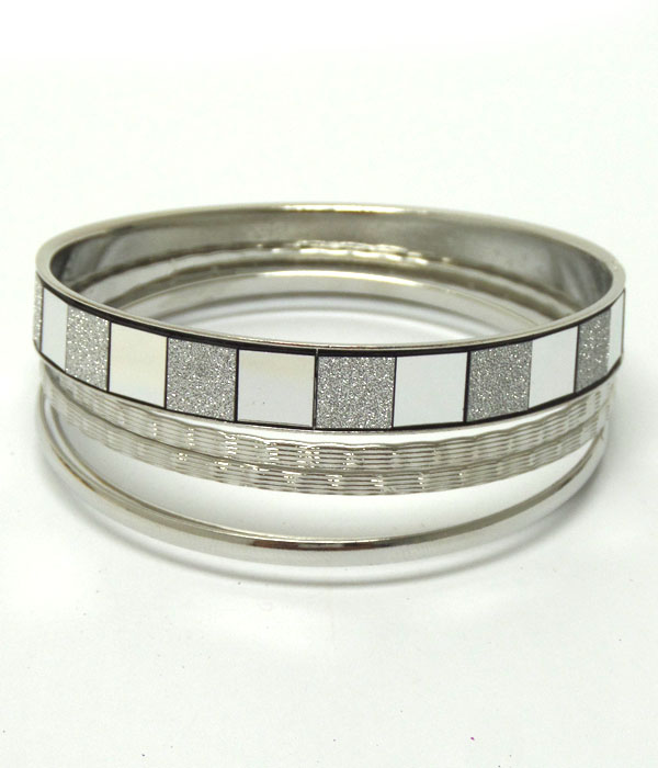 Five piece glitter bangle bracelet set 