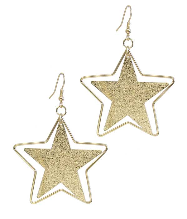 SANDING METAL STAR EARRING