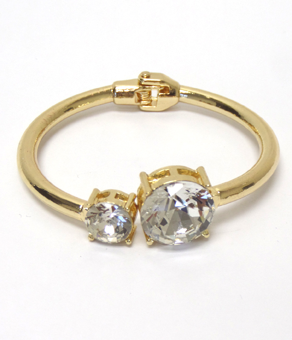 Facet stone hinge bangle bracelet