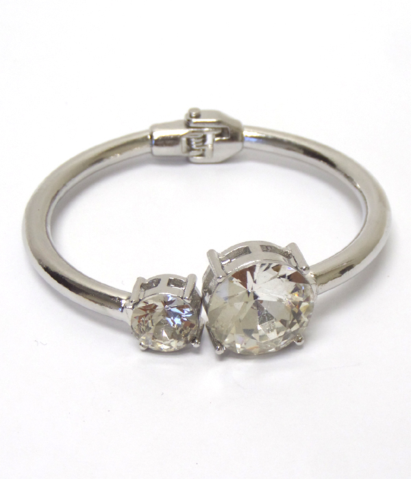 Facet stone hinge bangle bracelet