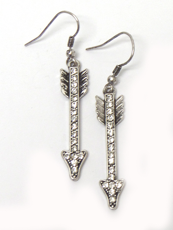 Western theme stone deco arrow earring