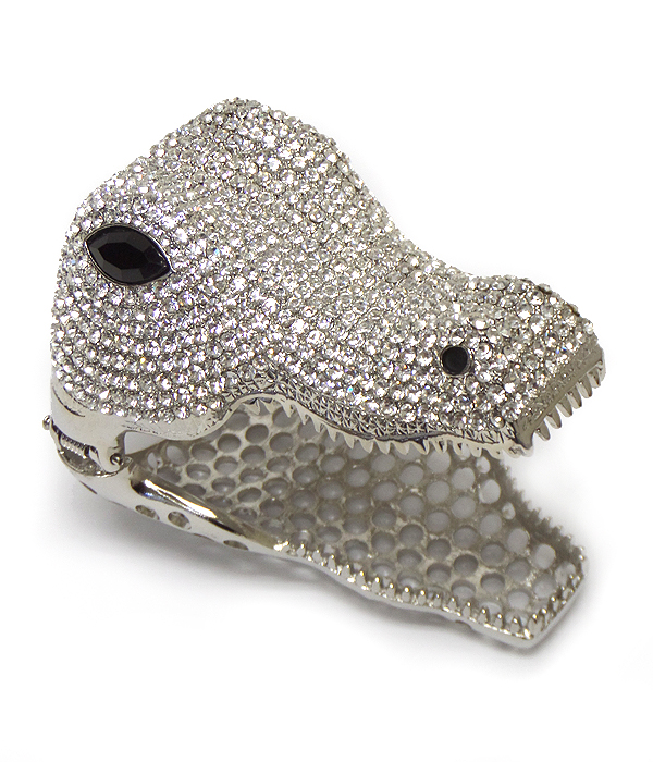 Crystal stud alligator bangle bracelet