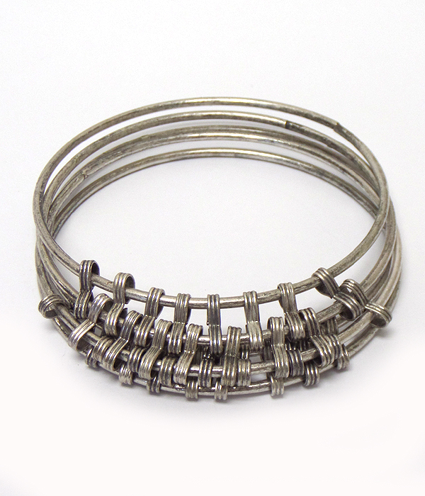 5 layer metal bangle bracelet