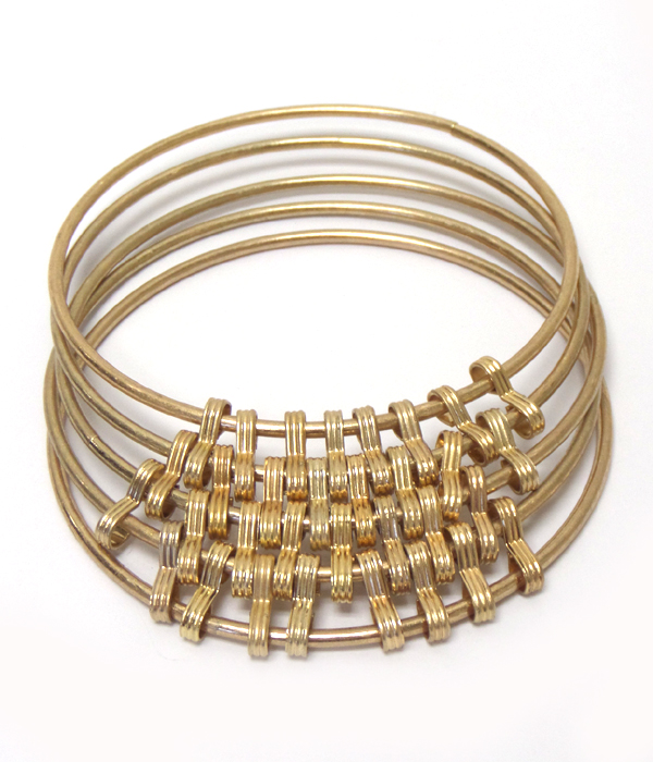 5 layer metal bangle bracelet