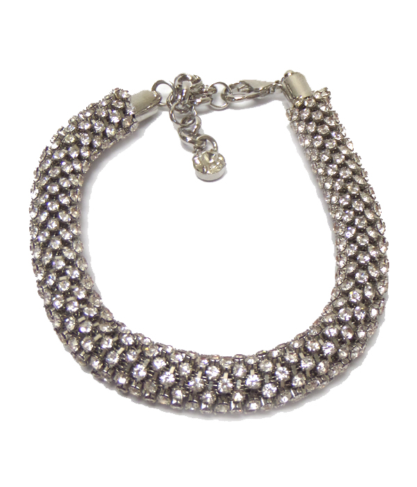Crystal tube chain bracelet