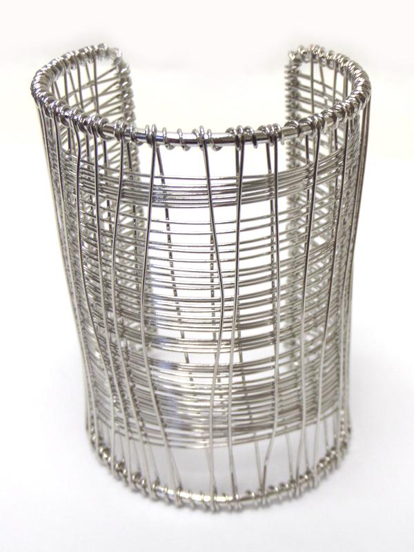 Metal wire cuff bangle bracelet