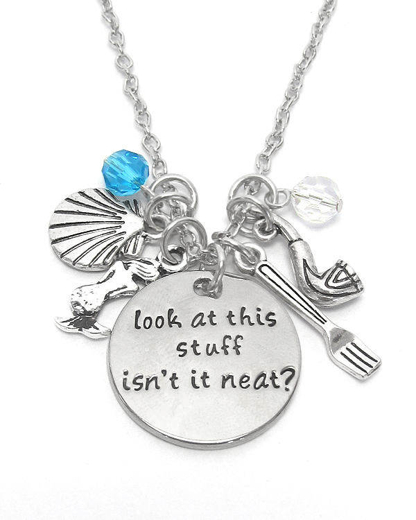 Inspiration message multi charm pendant necklace - look at this stuff isnt it neat