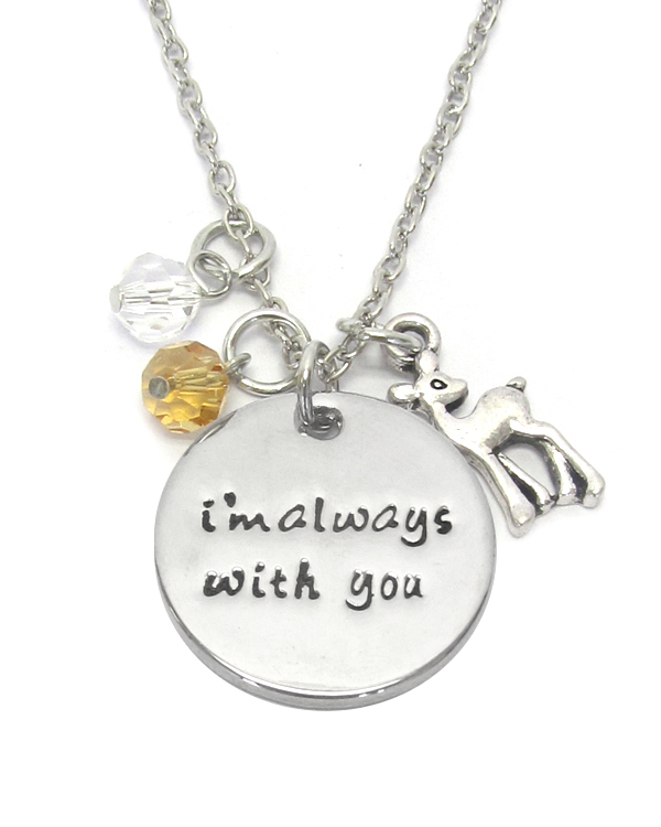 Inspiration message multi charm pendant necklace - im always with you