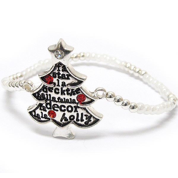 Message on christmas tree stretch bracelet