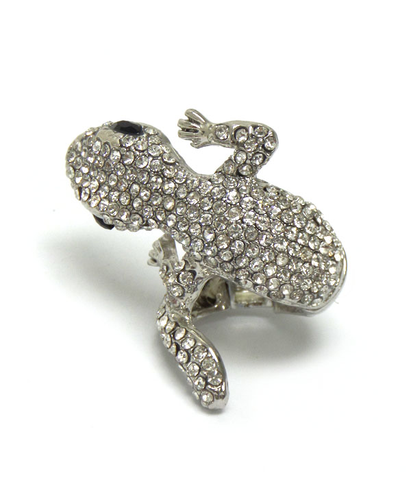 Wrapped lizard crystal ring