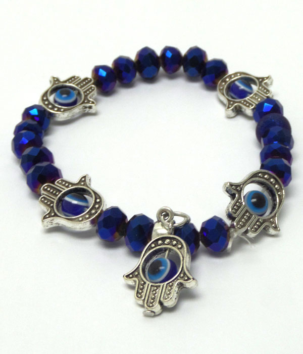 Evil eye glass beads bracelet 