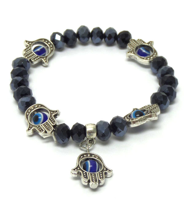 Evil eye glass beads bracelet 
