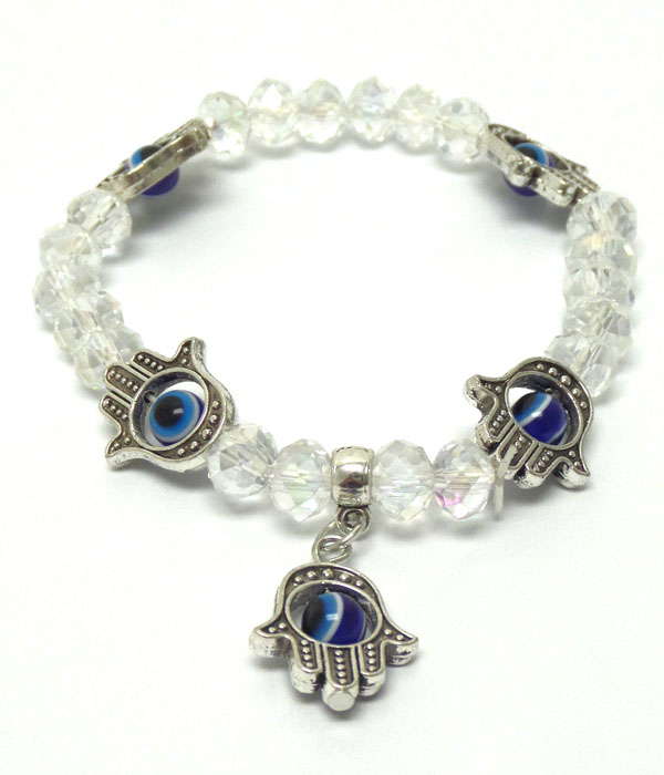 Evil eye glass beads bracelet 