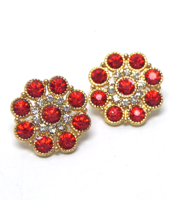 Flower crystal earrings