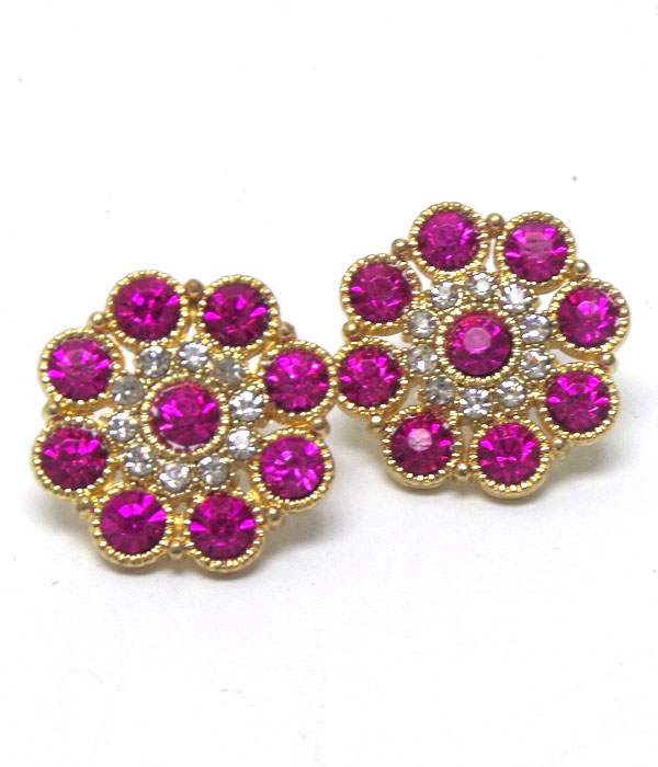Flower crystal earrings