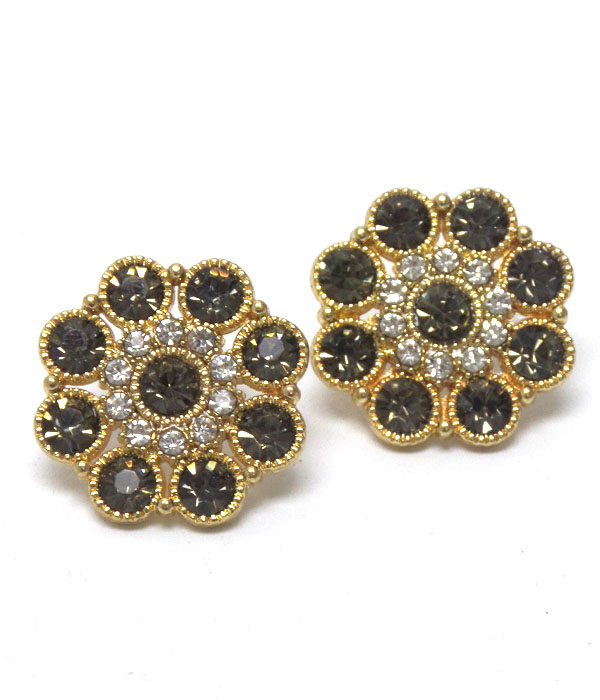 Flower crystal earrings