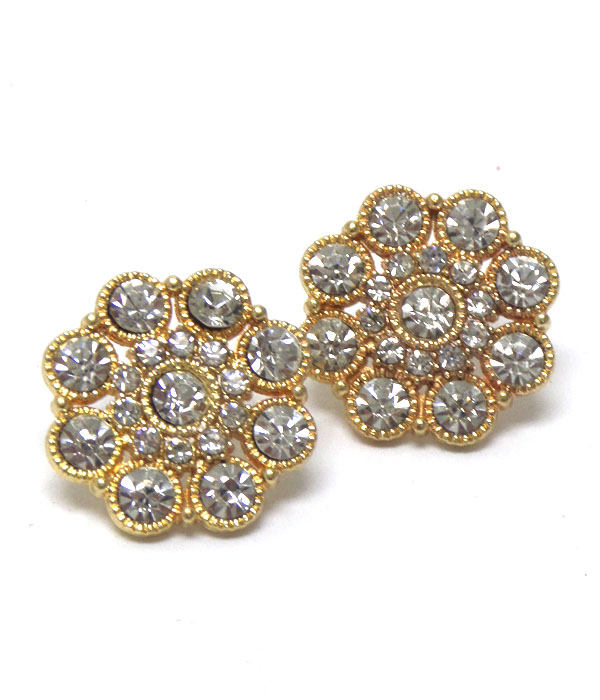 Flower crystal earrings