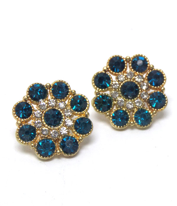 Flower crystal earrings