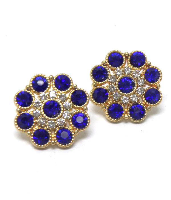 Flower crystal earrings