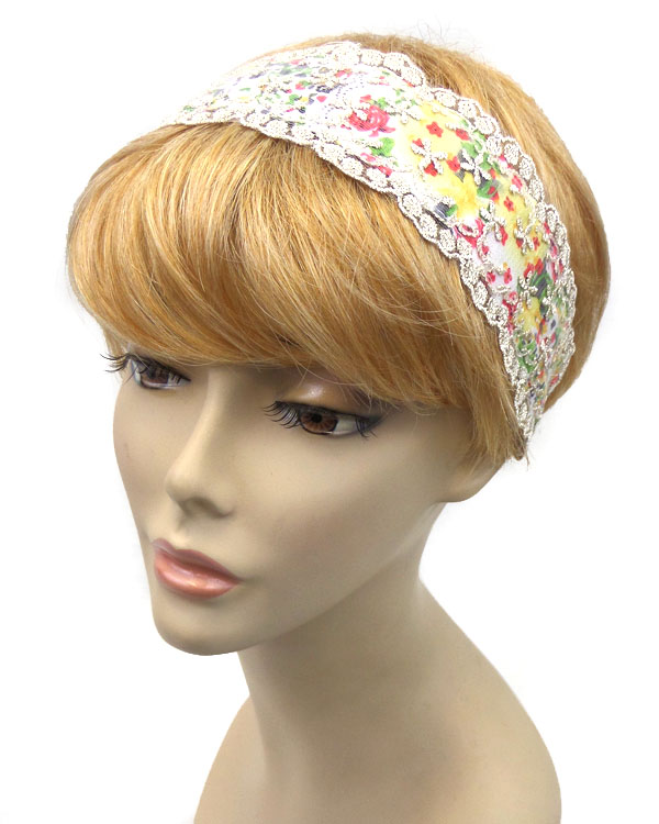 Handmade flower lace headband