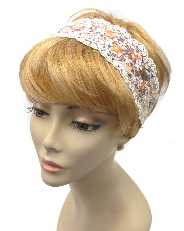 Handmade flower lace headband