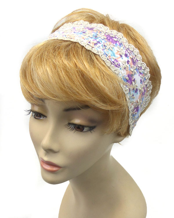 Handmade flower lace headband