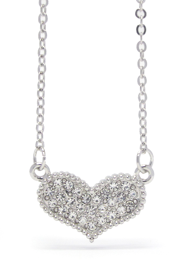 Made in korea whitegold plating heart pendant necklace