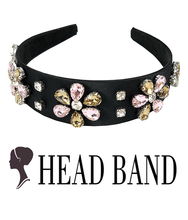 CRYSTAL FLOWER HEAD BAND