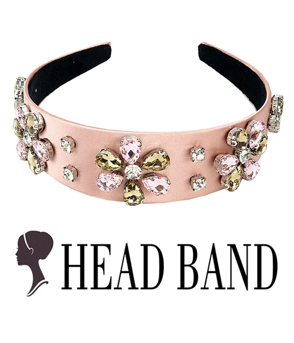 Crystal flower head band