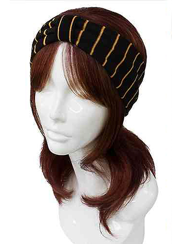Stripe pattern knot headband - 95% polyester 5% spandex