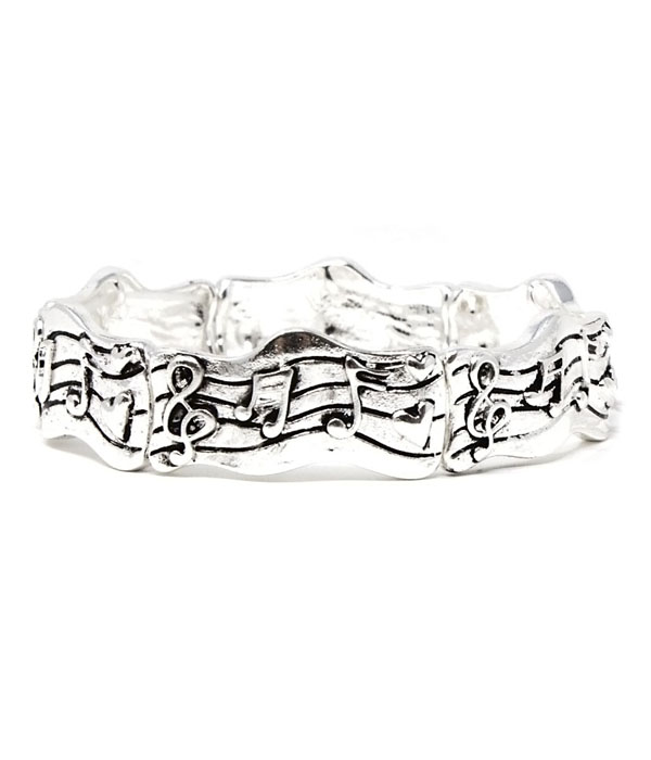 VINTAGE METAL MUSIC NOTE STRETCH BRACELET