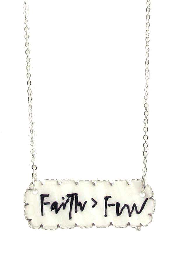 Religious inspiration shell pendant necklace - faith fear