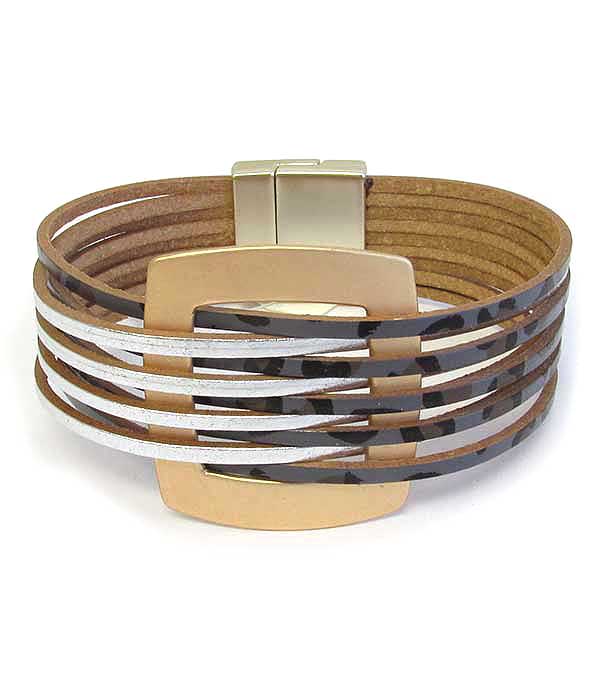 MULTI LAYER LEATHERETTE MAGNETIC BRACELET