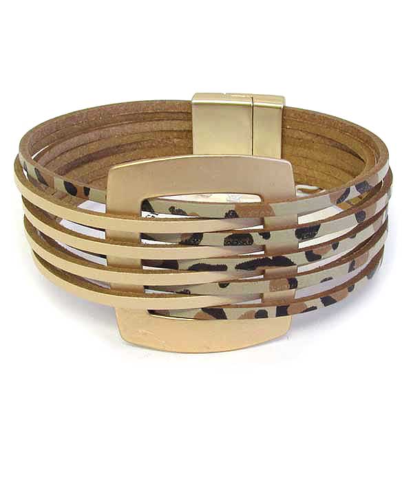 MULTI LAYER LEATHERETTE MAGNETIC BRACELET