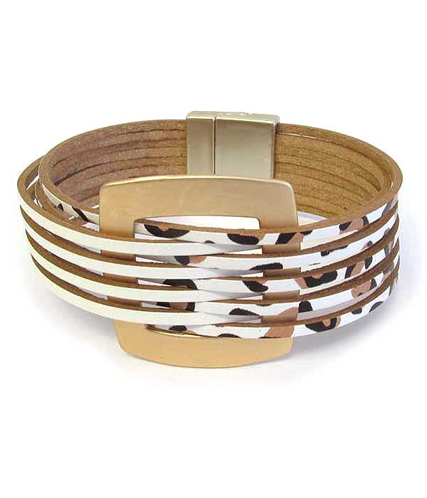 MULTI LAYER LEATHERETTE MAGNETIC BRACELET