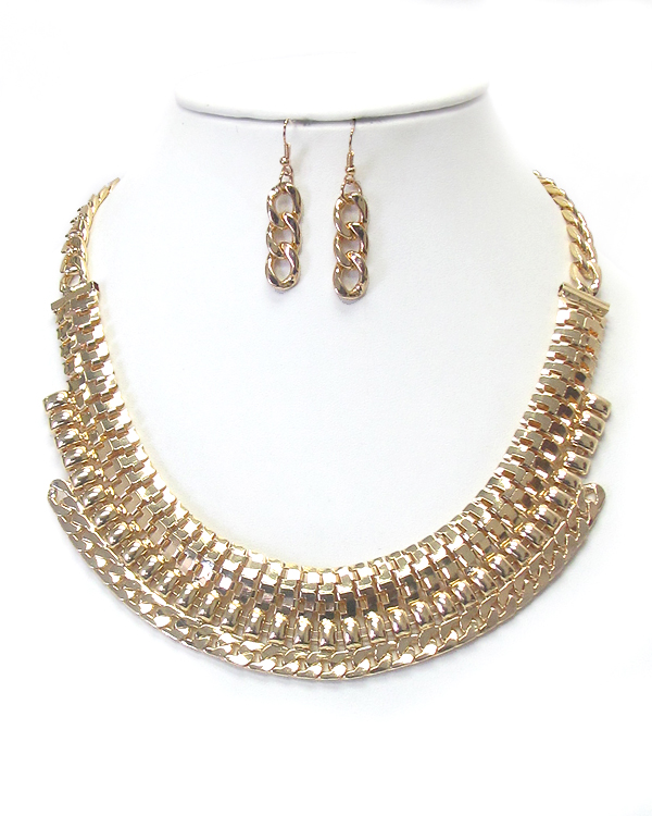 FLAT SNAKE CHAIN NECKLACE SET