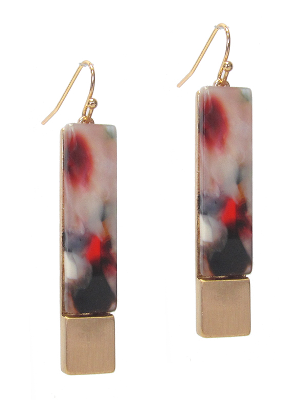 Organic cellulose bar earring
