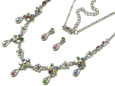 Austrian crystal necklace and earring set