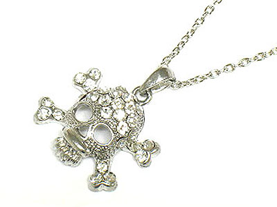Crystal skull necklace