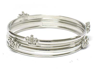 Small crystal crown  multi metal bangle
