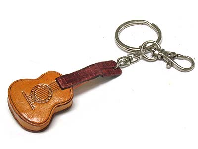 Genuine leather guiter key chain