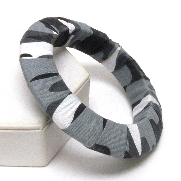 Military pattern wooden bangle bracelet