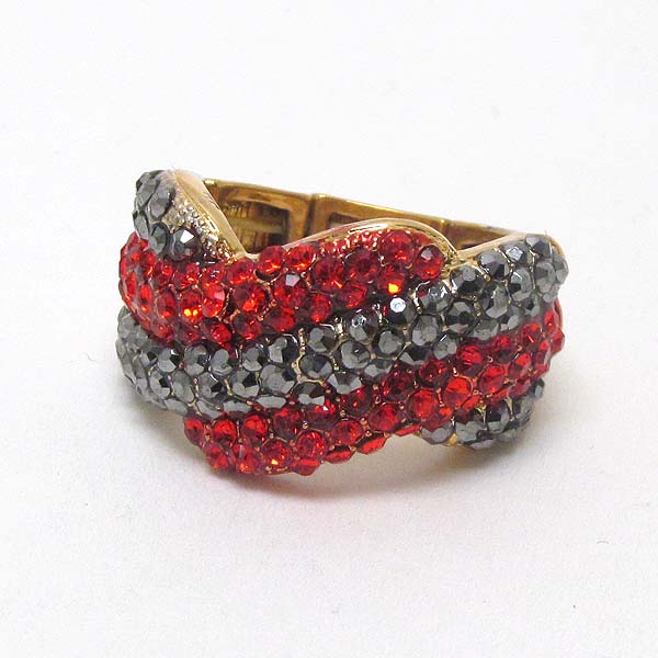 Crystal art deco stretch ring