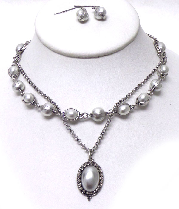 Pearls 2 way wear wrap around bracelet or necklace set